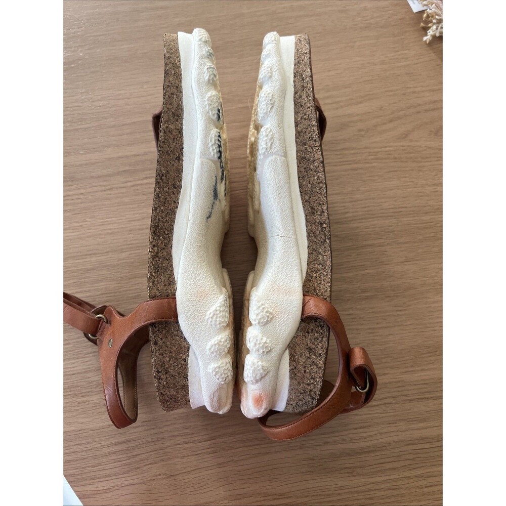 Stella McCartney Women's Sandals Size 39.5 Toe Strap Leather Cork --Damaged! - Picture 10 of 15